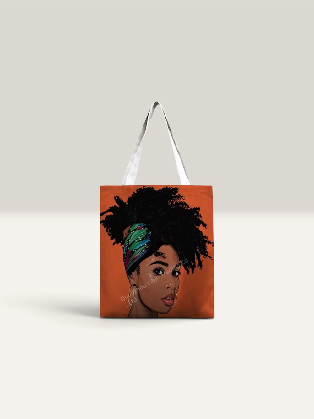 Afrocentric Tote Bag Black Girl Magic Art Canvas Shoulder Handbag Afro Headwrap - Picture 5 of 5